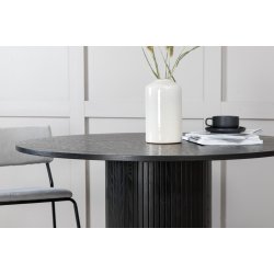 Floyd - Spisebord i sort egefiner, diameter 110 cm.
