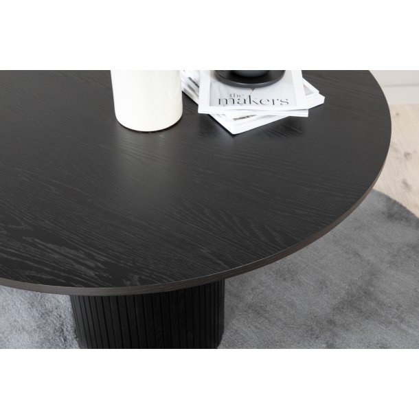 Floyd - Spisebord i sort egefiner, diameter 110 cm.