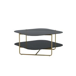 Cross- Sofabord i messing og glas