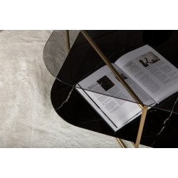 Cross- Sofabord i messing og glas