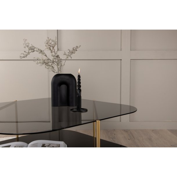 Cross- Sofabord i messing og glas