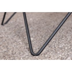 Tubas- Sofabord i gr marmor glas og sort metal, 80 x 80 cm