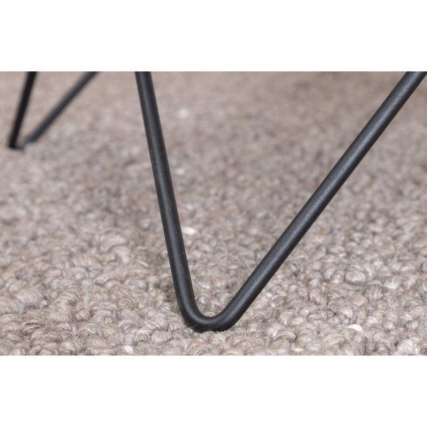 Tubas- Sofabord i gr marmor glas og sort metal, 80 x 80 cm