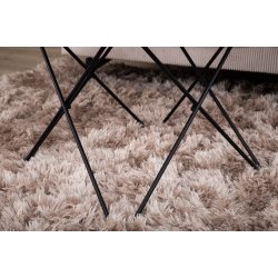 Tubas- Sofabord i sort marmor glas og sort metal, 80 x 80 cm