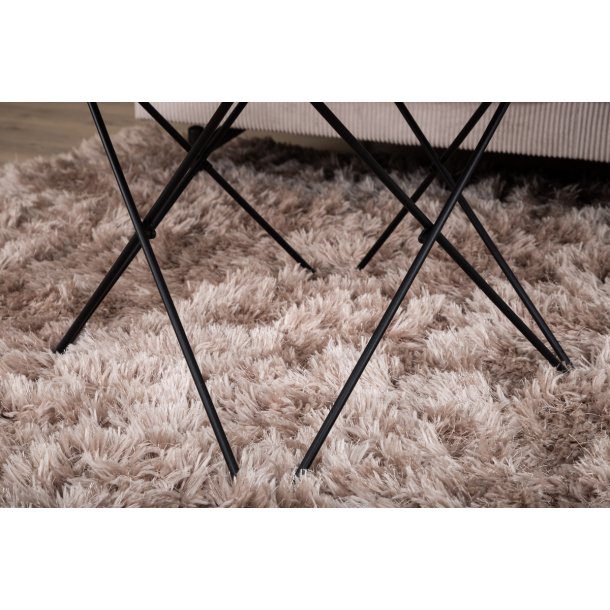 Tubas- Sofabord i sort marmor glas og sort metal, 80 x 80 cm