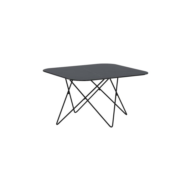 Tubas- Sofabord i sort marmor glas og sort metal, 80 x 80 cm