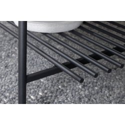 Bodia - Sofabord i marmor glas og sort metal, 60 x 120 cm.