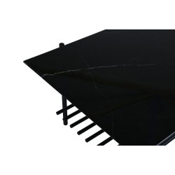 Bodia - Sofabord i marmor glas og sort metal, 60 x 120 cm.