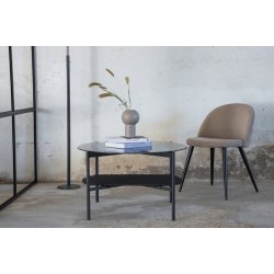 Bodia - Sofabord i rgfarvet glas og sort metal