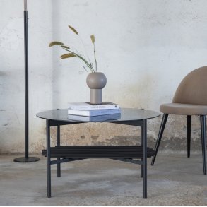 Bodia - Sofabord i rgfarvet glas og sort metal