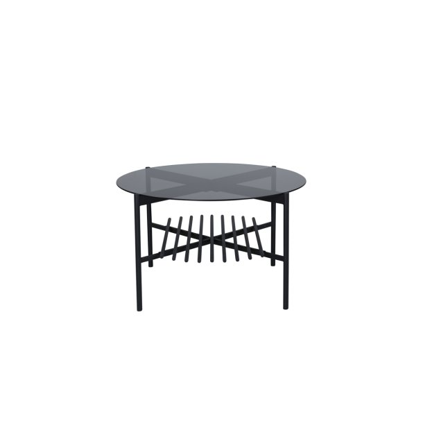 Bodia - Sofabord i rgfarvet glas og sort metal