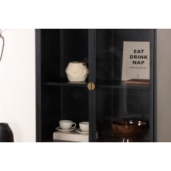 Wells - Vitrineskab i sort metal, 90 x 190 cm.