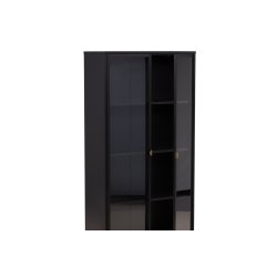 Wells - Vitrineskab i sort metal, 90 x 190 cm.