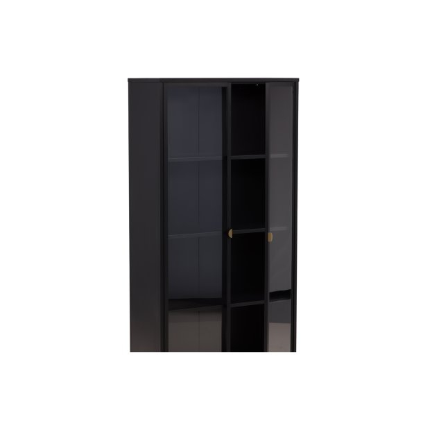 Wells - Vitrineskab i sort metal, 90 x 190 cm.