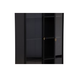 Wells - Vitrineskab i sort metal, 90 x 190 cm.