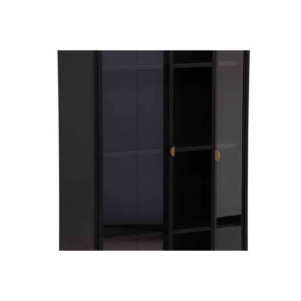 Wells - Vitrineskab i sort metal, 90 x 190 cm.