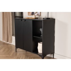 Wells - Skab i sort metal, 100 x 110 cm.