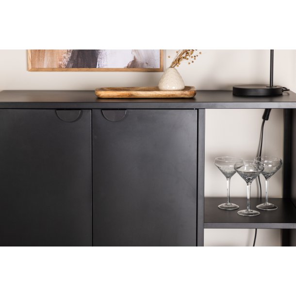 Wells - Skab i sort metal, 100 x 110 cm.