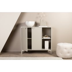 Wells - Skab i beige metal, 100 x 110 cm.