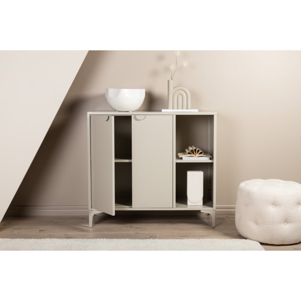 Wells - Skab i beige metal, 100 x 110 cm.