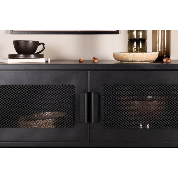 On-side - Skab i sort industrielt design, 75 x 90 cm.