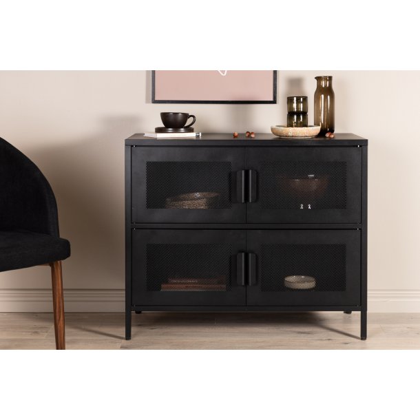 On-side - Skab i sort industrielt design, 75 x 90 cm.