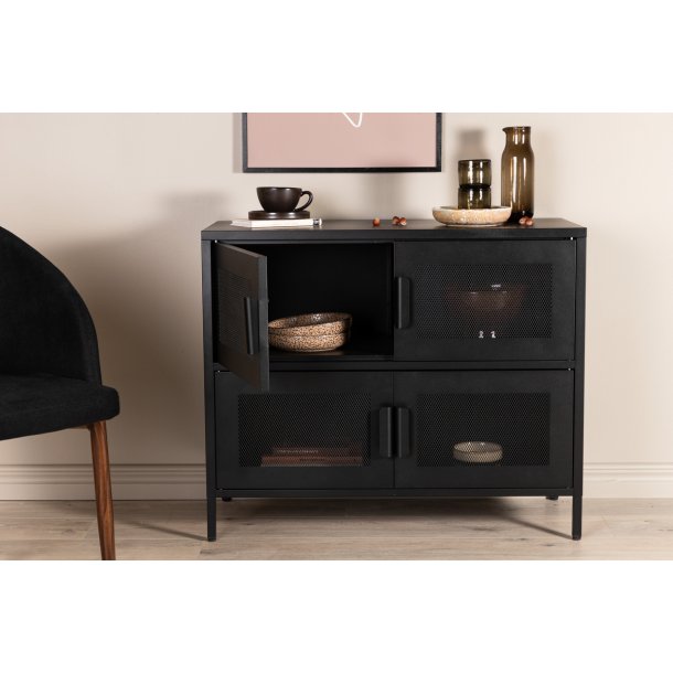 On-side - Skab i sort industrielt design, 75 x 90 cm.