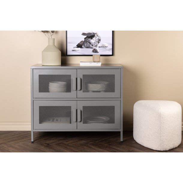 On-side - Skab i lysegr industrielt design, 75 x 90 cm.