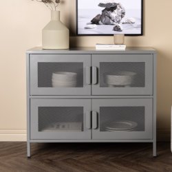 On-side - Skab i lysegr industrielt design, 75 x 90 cm.