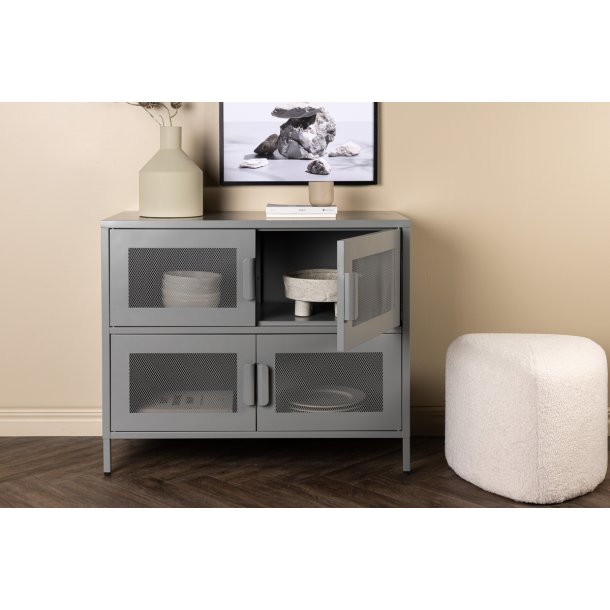 On-side - Skab i lysegr industrielt design, 75 x 90 cm.