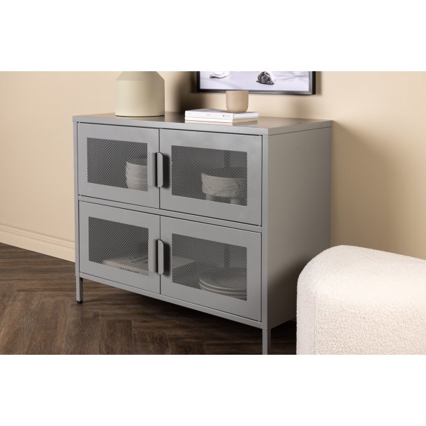 On-side - Skab i lysegr industrielt design, 75 x 90 cm.