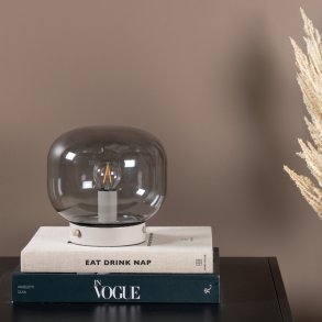 Kosta - Bordlampe med rgfarvet glas kuppel, hvid fod