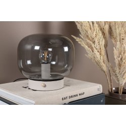 Kosta - Bordlampe med rgfarvet glas kuppel, hvid fod