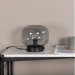 Kosta - Bordlampe med rgfarvet glas kuppel, sort fod