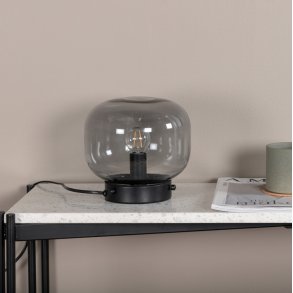 Kosta - Bordlampe med rgfarvet glas kuppel, sort fod