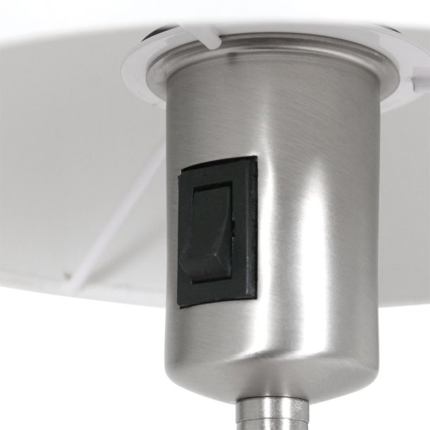 Taylor - bordlampe i stl og hvidt stof