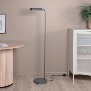 Conner - Gulvlampe i mrkegr metal