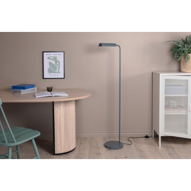 Conner - Gulvlampe i mrkegr metal