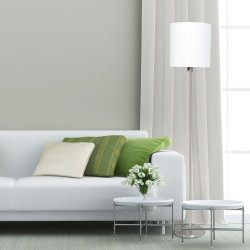 Taylor - gulvlampe i stl og hvidt stof