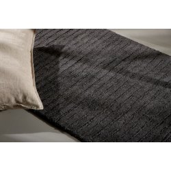 Popolo  - Entre tppe i mrkegr uld, 72 x 200 cm.