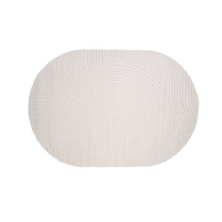 Frosty- Tppe i hvid polypropen, oval 240 x 340 cm.