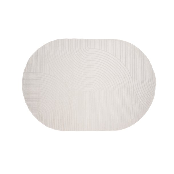 Frosty- Tppe i hvid polypropen, oval 240 x 340 cm.