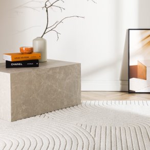 Frosty- Tppe i hvid polypropen, 160 x 230 cm.