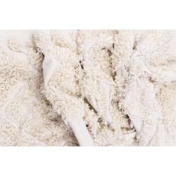 Zell - Entre tppe i hvid bomuld, 70 x 200 cm.