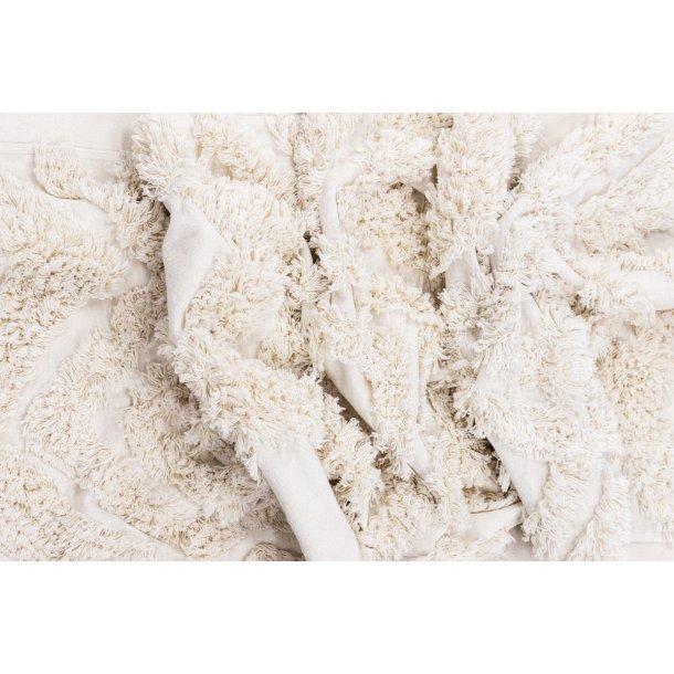 Zell - Entre tppe i hvid bomuld, 70 x 200 cm.