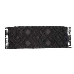 Zell - Entre tppe i mrkegr bomuld, 70 x 200 cm.