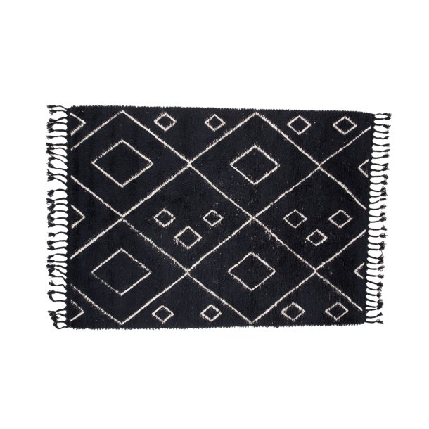 Nighty- Tppe i sort uld, 250 x 350 cm.