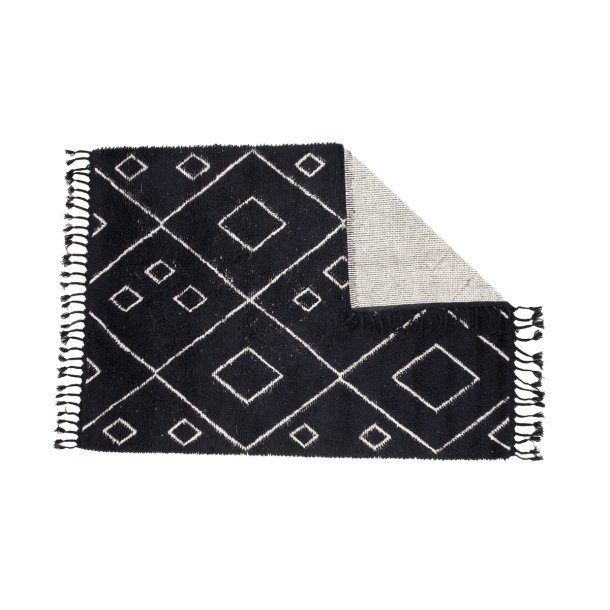 Nighty- Tppe i sort uld, 250 x 350 cm.