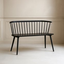 Bristol - Bnk i massivt sortlakeret tr