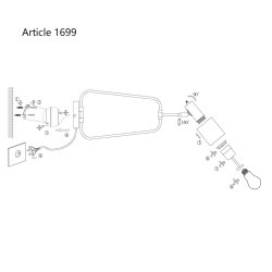 Alda - vglampe i stl og sort metal